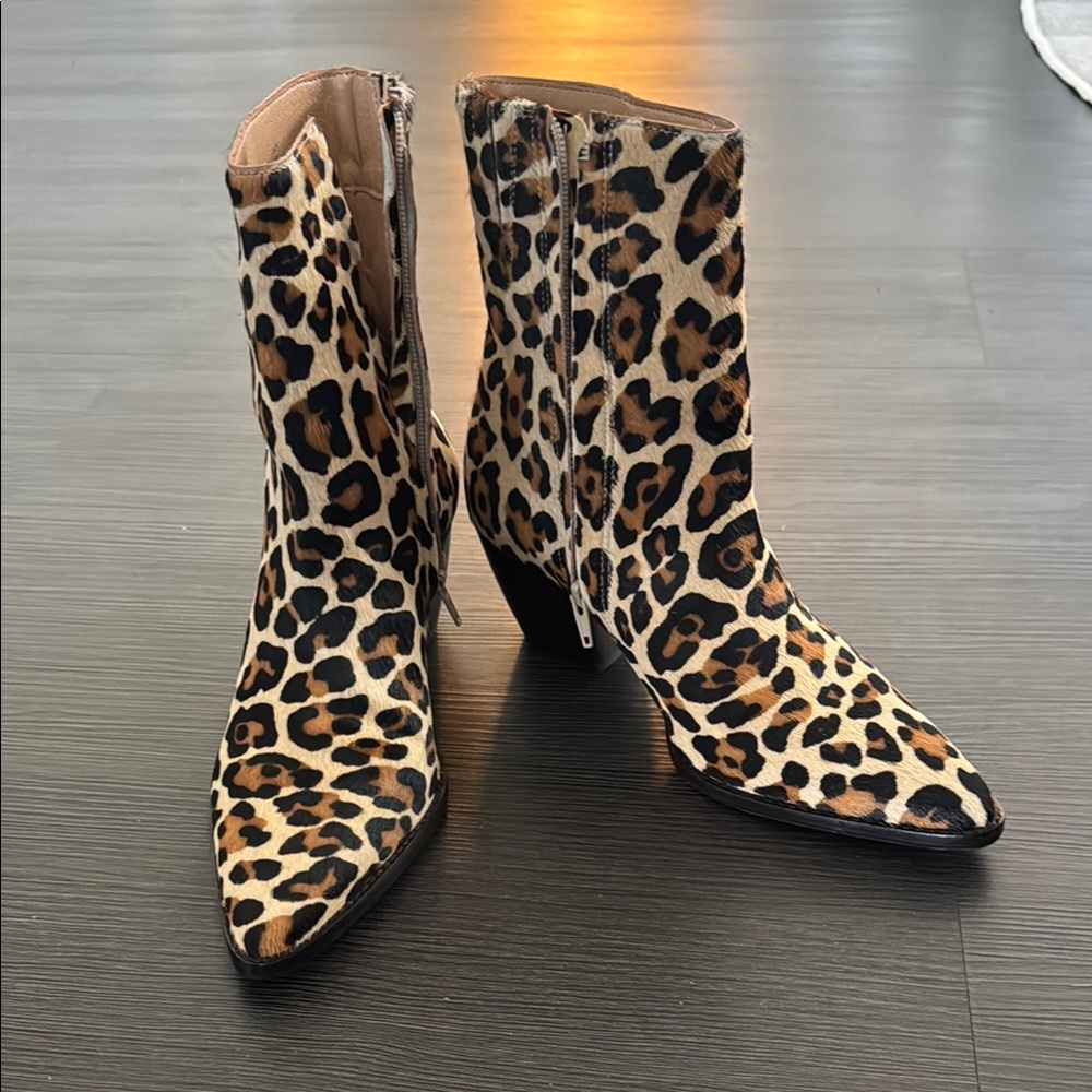 Leopard Print Ankle Boots
